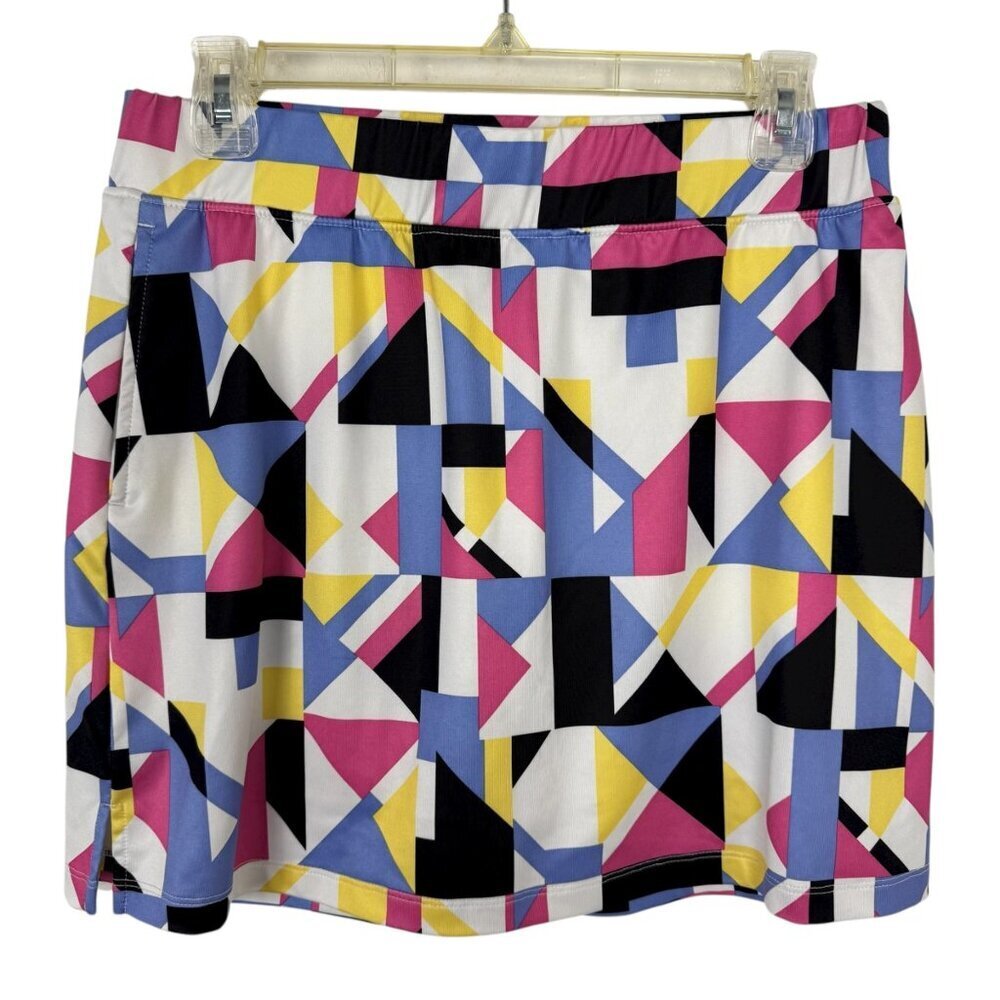 Izod Golf Skort Women's Med Geometric Multicolor Activewear Tennis Pickle Ball